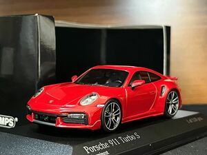 1/43 限定528 ミニチャンプス ポルシェ 911 ターボS スポーツデザイン Minichamps Porsche 911(992) Turbo S Sport Design carmine red