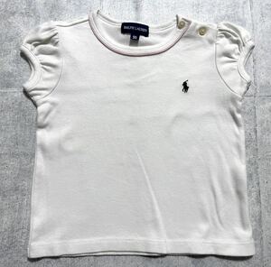 ラルフローレン キッズ90 半袖 Tシャツ 刺繍 ワンポイント ナイガイ　　RALPH LAUREN 子供服 ロゴボタン 早2454