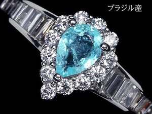 .IZM9351S【売り切り】新品【RK宝石】ブラジル産 極上パライバトルマリン 0.4ct 極上ダイヤモンド 0.58ct Pt950 超高級リング ダイヤ