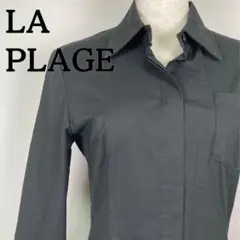 LA  PLAGE　ラ プラージュ　黒　ワンピース　シャツワンピ　M　9号