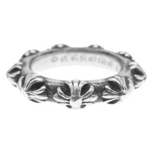 CHROME HEARTS クロムハーツ（原本無） CROSS BAND クロス バンド リング シルバー系 18.5号【中古】