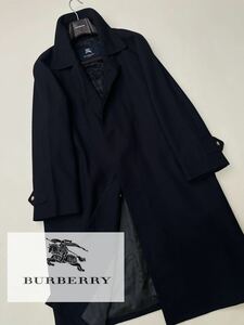 g20 【最高峰カシミヤ!!】ロゴ装飾!! 定価18万●超美品　BURBERRY LONDON●美しい光沢ステンカラーコート バーバリーコート メンズ 