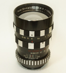 西ドイツ製 ENNA Munchen TELE-ENNALYT 1:3.5/135mm Exakta 1NB-453 ゼブラ 総金属製 絞羽12枚