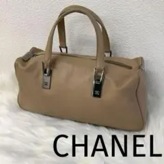 CHANELシャネル☆チョコバーミニボストンバッグ☆ココマークベージュラムスキン