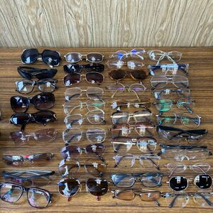 メガネ まとめて 41本 サングラス 眼鏡 老眼鏡 フレーム 度レンズ有/無 金属フレーム 伊達 ブランド 等 ティアドロップ ヴィンテージ 