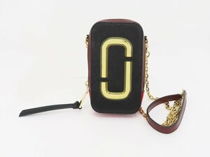 ◇【MARC JACOBS マーク ジェイコブス】ホットショット チェーンショルダーバッグ M0016765 ブラック×レッド