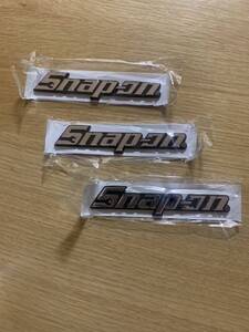 スナップオン（Snap-on）シルバーエンブレムステッカー 3枚セット 117mm