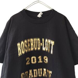 USA製PRO CLUBゴールドロゴプリント半袖Tシャツ/メンズL c1