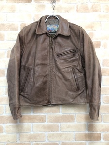 AERO LEATHER エアロレザー シングルライダース レザージャケット Steerhide ブラウン EXTRA SMALL 111415619