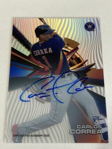 ＜ポストシーズンで大活躍!!＞■BV$200!! C.コレア(CORREA) 直筆サインルーキーカード(AUTO RC)■2018 TOPPS HIGH TEK ／ ALVAREZ・ALTUVE