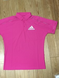 adidas アディダスゴルフ 半袖 ポロシャツ メンズM ピンク系 ストレッチ性 ゴルフ スポーツ タウンユース 送料無料 