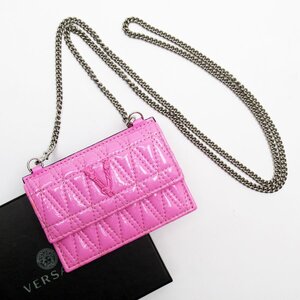 ジャンニ ヴェルサーチ Gianni Versace カードケース パテントレザー ピンク t19199a