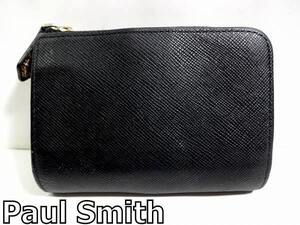  X4L049◆本物◆ ポールスミス Paul Smith 本革レザー ブラック 4連 キーケース付き コインケース