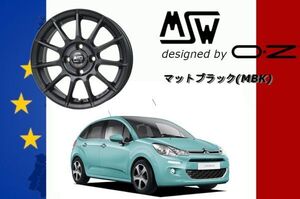 MSW85 -2 / エムエスダブリュー OZ 17インチ ホイール 7.0J +28 4/108 ハブ径65.1 マットガンメタル シトロエン C3 -2016ｙ 1台分 送料無料