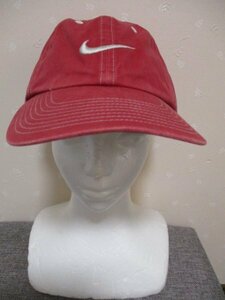 ●　NIKE　ナイキ　● 　コットン　キャップ　ワンサイズ　■　赤　(41104)