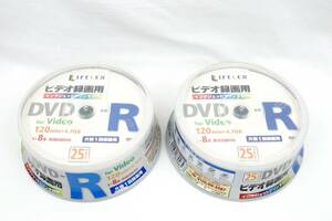 DVD-R 片面１回録画用 for video 120min 4.7GB KJ08-9465 1-8x 高速記録対応 2パック 未使用品 LIFELEX インクジェットプリンター対応