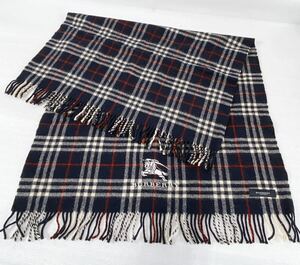 ■USED■ 西川産業 BURBERRY LONDON バーバリー チェック柄 ストール マフラー ひざ掛け ブランケット (約118×66cm) ウール100%