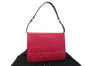 ■新品同様■ ARMANI EXCHANGE アルマーニエクスチェンジ レザー ワンショルダー ショルダーバッグ レディース ピンク系 AT2958