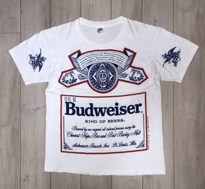 Budweiser Vintage Tee XL バドワイザー ビンテージ ヴィンテージ 企業 Tシャツ 90s USA製 ホワイト レッド 白 赤 anvil LICENSEE OATS