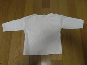 【（80）白　長袖 綿 Tシャツ　】 140円発送