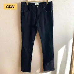 GLW パンツ ストレート 無地 カジュアル ブラック L