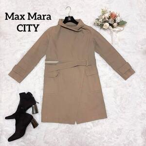 MaxMara city トレンチ コート ビッグカラー ガウン ロング ベルト