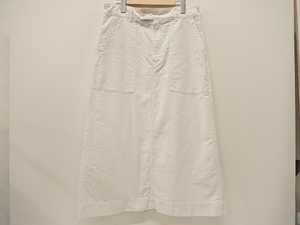 45R 5014021 麦サテンのベイカースカート レディース 綿100% ホワイト 日本製 参考定価31,900円 通年