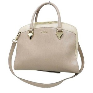 フルラ FURLA トートバッグ 2WAY ハンド ショルダー ベージュ系 レザー レディース