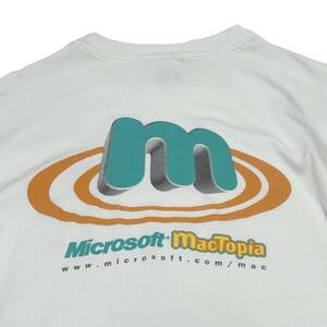 希少 XL【90s 2000s Y2K ビンテージ Microsoft マイクロソフト MacTopia マックトピア Tシャツ】 アメリカ USA オールド APPLE DELL 企業