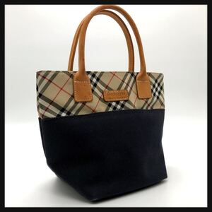 バーバリー Burberry ブルーレーベル トートバッグ ハンドバッグ ノバチェック ネイビー 1/102240005547Y49500A