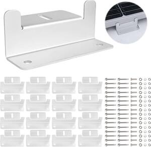 aleawol 16個セット ソーラー パネル取付金具 アルミニウム合金 Z ブラケット 太陽光パネル 取り付け金具 端部固定金具