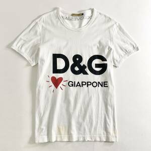 Eg5 〈イタリア製〉 DOLCE&GABBANA ドルチェ&ガッパーナ 半袖Tシャツ ロゴプリント トップス クルーネック 38 M相当 レディース 女性服
