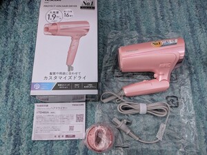 ◎0612u1611　テスコム ヘアドライヤー プロテクトイオン 折りたたみ 小型 軽量 冷温風 ラク抜きプラグ ピンク TD465A