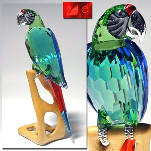 侍◆【SWAROVSKI スワロフスキー】クリスタル パラダイスコレクション Roland Schusterデザイン『MACAW コンゴウインコ』オブジェ ボックス