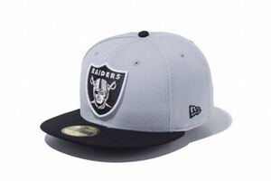 New Era Raiders 59FIFTY キャップ 7 1/4 ブラック×グレー ニューエラ レイダース 西海岸 ウェッサイ ローライダー チカーノ チカーナ 90s