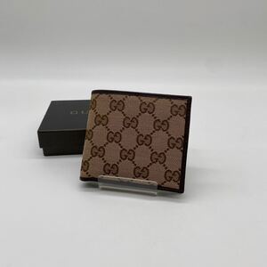 ◎【売り切り】GUCCI（グッチ）GGキャンバス 二つ折り財布《美品》