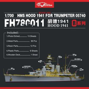 フライホーク FH780011 1/700 WWII HMS イギリス海軍 戦艦 フード 1941年型 用ディテールアップセット