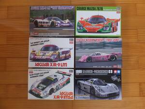 【未組立】1/24ハセガワXJR-8LM,XJR-9LM,XJR-9IMSA,チャージマツダ767B,伊太利屋ニッサンR90VP,タミヤ ザウバーメルセデスC9(送料無料)