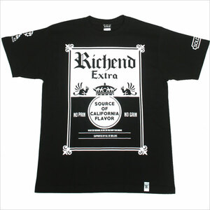 XL RICHEND リッチエンド Tシャツ EXTRA ブラック×ホワイト 黒 白 モノトーン ストリート ヒップホップ ビッグサイズ アメージング 服 柄