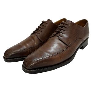 H702 MEERMIN メルミン メンズ ビジネスシューズ 外羽根 US5.5 約 23.5cm ブラウン レザー 本革