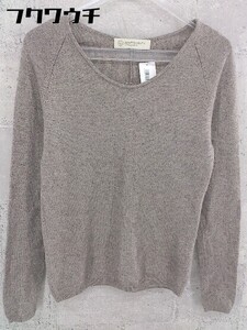 ◇ BEAUTY & YOUTH UNITED ARROWS Uネック 光沢 ニット セーター グレー系 レディース