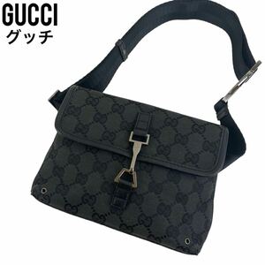 美品　GUCCI グッチ　GGキャンバス　ジャッキーライン　ショルダーバッグ　ウエストポーチ　ボディバッグ　92543 001998 アクセサリー