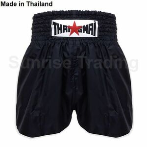 新品 THAISMAI ムエイタイ キックボクシング パンツ XXLサイズ ユニセックス ブラック ショーツ ボクシング MMA 格闘技 スポーツ グローブ