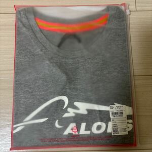 新品未開封 F1 McLaren HONDA マクラーレン ホンダ チーム オフィシャル F・アロンソTシャツ サイズL グレー 絶版希少 #14