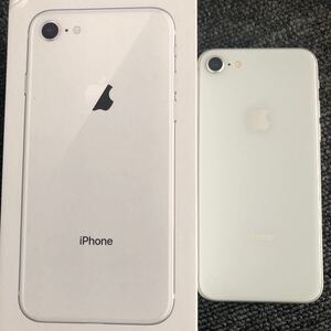 １円スタート Apple iPhone8 64GB ホワイト　外装美品　SIMロック解除済　SIMフリー　