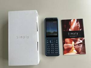 SIMロック解除済み SIMフリー Y!mobile Simply 603SI ダークブルー　中古良品