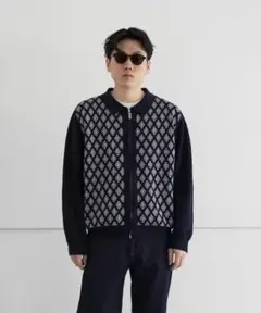 tttmsw 23ss diamond knit polo navy