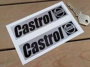 送料無料 Castrol 115mm x 30mm カストロール 車 バイク ステッカー デカール