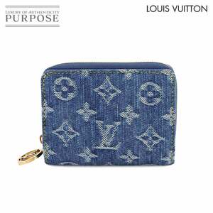 未使用 展示品 ルイ ヴィトン LOUIS VUITTON LV リミックス モノグラム デニム ポルトフォイユ ルー 二つ折り 財布 ブルーデニム 90236554