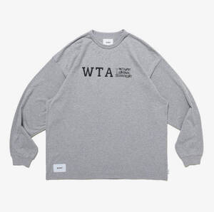 23ss WTAPS DESIGN 01 LS COTTON COLLEGE ASH GRAY L＊ダブルタップス カレッジ 長袖 Tシャツ ロンT SIGN TEE 